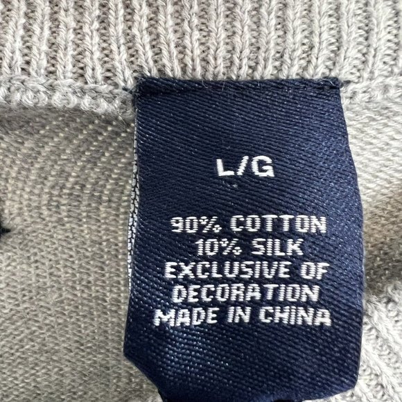 Chaps Sweater Mens Large Grey V-Neck Cotton Silk NWT MSRP $60 - Picture 7 of 12